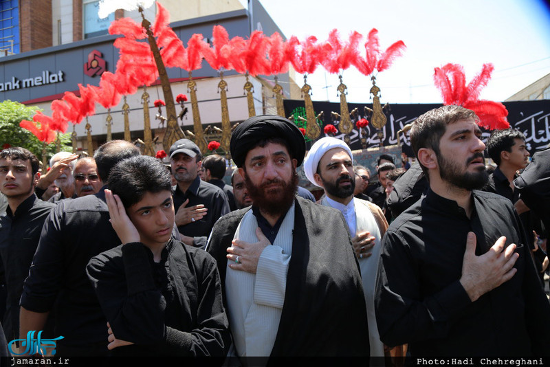 دسته عزاداری امام جعفرصادق(ع) با حضور حضرت آیت الله وحید خراسانی