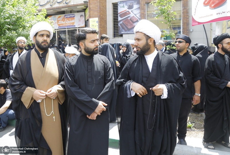 دسته عزاداری روز شهادت امام جعفر صادق (ع) با حضور آیت الله العظمی وحید خراسانی