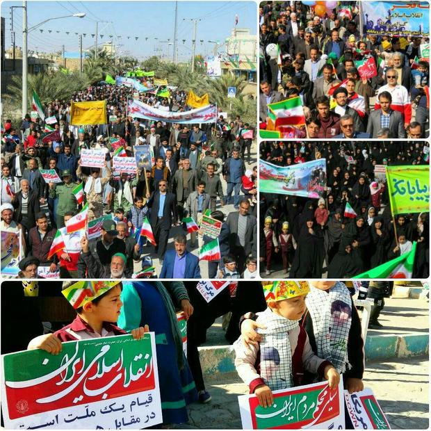 نمایش اتحاد و اقتدار مردم خور و بیابانک در راهپیمایی 22 بهمن