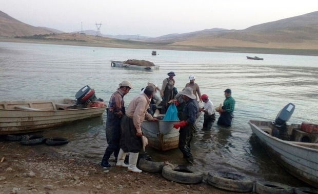صید ماهی از دریاچه پشت سد مهاباد آغاز شد
