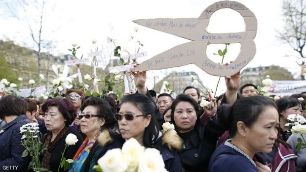 تظاهرات هزاران نفری در پاریس در محکومیت کشته شدن یک چینی به دست پلیس
