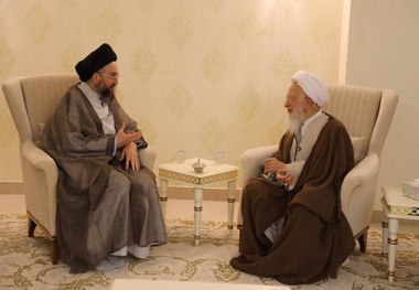 دیدار حکیم و آیت الله جوادی آملی/ رایزنی درباره چالش‌های امت اسلامی