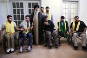 دیدار جمعی از جانبازان و خانواده‌های شهدای حزب‌الله لبنان با رهبرانقلاب