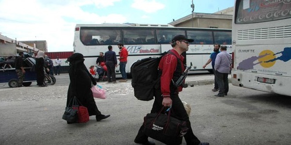 آخرین گروه شورشیان سوری در حال ترک «حمص»