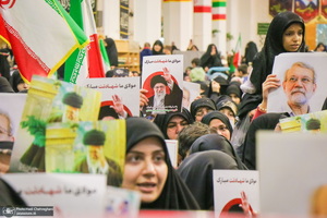 مراسم استقبال و وداع با پیکر مطهر شهید علی لاریجانی در قم