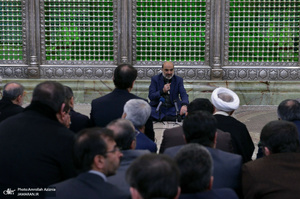 تجدید میثاق رییس و جمعی از مدیران ارشد صدا و سیما با آرمان های امام خمینی(س)