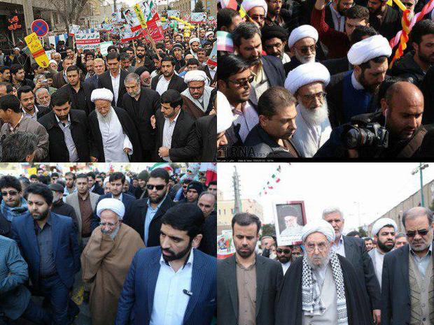 تقدیر مراجع تقلید و علمای قم از حضور وحدت بخش مردم در راهپیمایی 22 بهمن