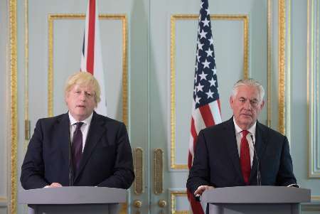 گفت وگوی وزیران خارجه انگلیس و آمریکا در لندن در مورد ایران و سوریه