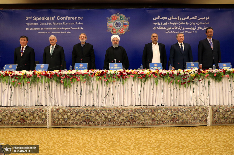 کنفرانس روسای مجالس ایران، افغانستان، پاکستان، ترکیه، چین و روسیه با حضور حسن روحانی