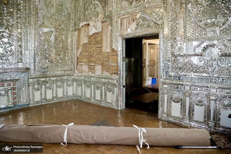 خسارات برجاى مانده از جنگ رمضان در كاخ سعد آباد