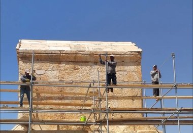 تصاویری از مرمت آرامگاه کوروش
