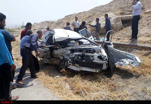2 کشته در تصادف کمپرسی و پژو پارس در کرمانشاه  راننده کمپرسی متواری شد