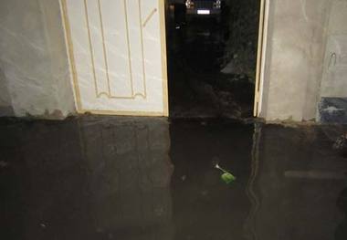 بارندگی درچنارشاهیجان کازرون  آبگرفتگی منزل و افتادن درخت
