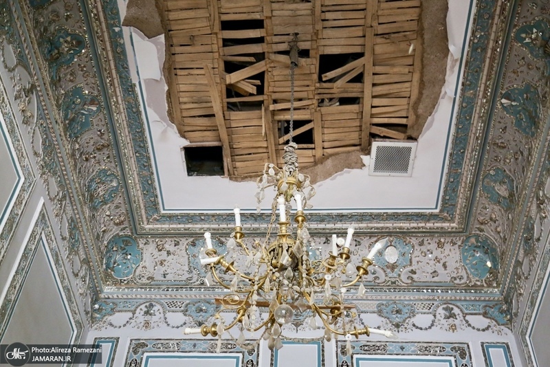 خسارات برجاى مانده از جنگ رمضان در كاخ سعد آباد