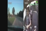 برخورد خودروی جیپ با ماشین پلیس