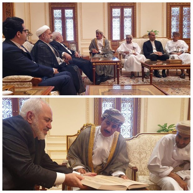 دیدار ظریف و وزیر دفتر سلطان قابوس در مسقط