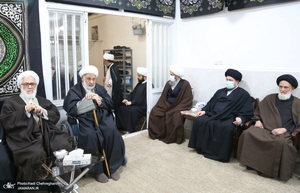 عزاداری شهادت حضرت فاطمه(س) در بیت آیت الله دوستی زنجانی با حضور سید حسن خمینی