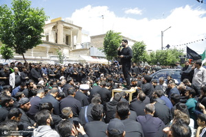 دسته عزاداری روز شهادت امام جعفر صادق (ع) با حضور آیت الله العظمی وحید خراسانی