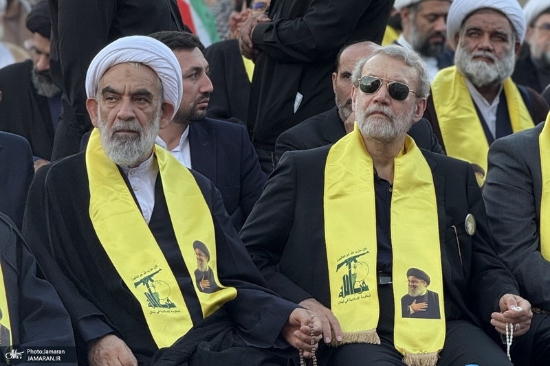 حضور علی لاریجانی در مراسم اولین سالگرد شهادت سید حسن نصرالله (ره)