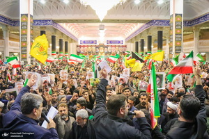 مراسم استقبال و وداع با پیکر مطهر شهید علی لاریجانی در قم