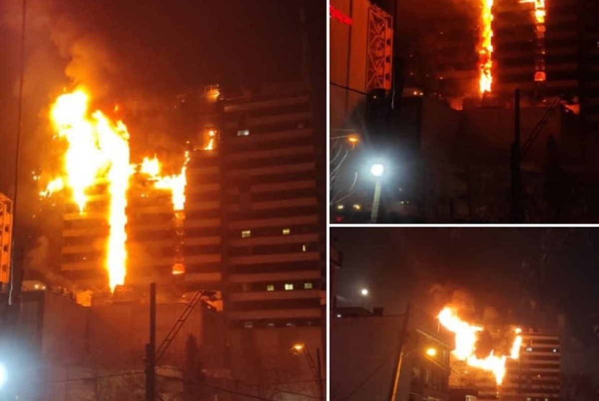 آتش‌سوزی در بیمارستان گاندی تهران + فیلم