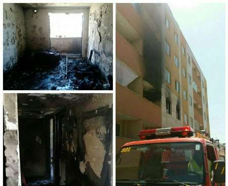 نجات شش نفر از آتش سوزی مجتمع مسکونی 40 واحدی در شهر جدید گلبهار