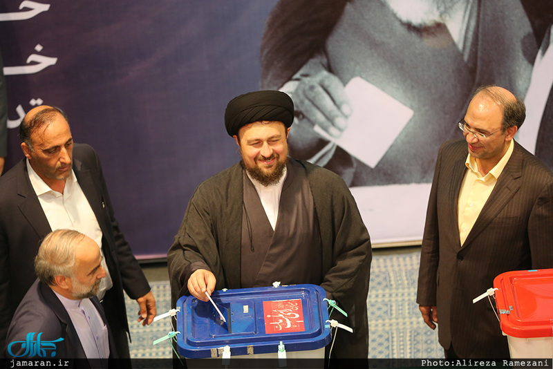 حضور سید حسن خمینی در پای صندوق رای
