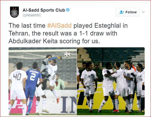 توئیت جالب باشگاه السد در آستانه بازی با استقلال!
