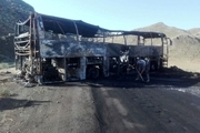 آتش سوزی در اتوبوس حامل سربازان وظیفه در محور سبزوار - بردسکن