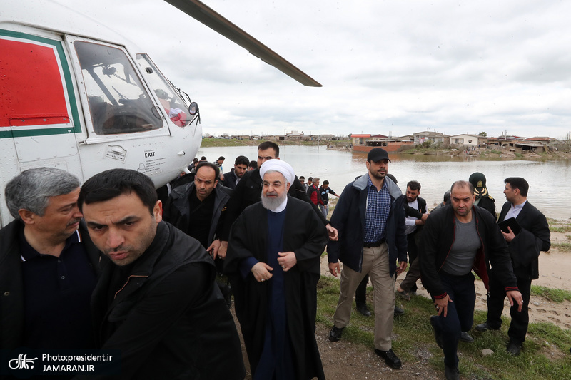 بازدید رئیس جمهور از مناطق سیل زده استان گلستان