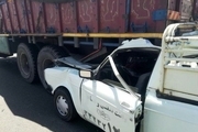 یک کشته بر اثر برخورد کامیون با وانت در تاکستان