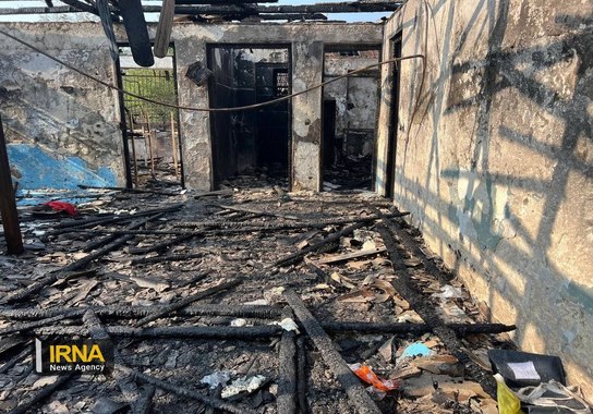 آتش سوزی کمپ ترک اعتیاد در لنگرود (2)
