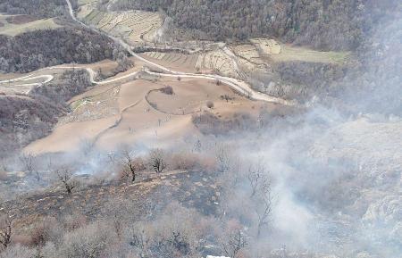 آتش به 28 هزار مترمربع از عرصه های جنگلی و باغی مینودشت خسارت زد