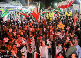 اجتماع عشایر فسا در حمایت از رزمندگان جبهه ی مقابله با دشمن آمریکایی - صهیونی