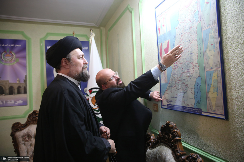 حضور سید حسن خمینی در دفتر نمایندگی جنبش مقاومت اسلامی فلسطین (حماس)