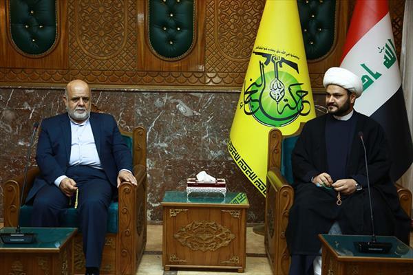 دیدار سفیر ایران در عراق با دبیر کل جنبش نجباء در بغداد 