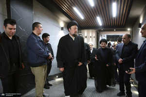 حضور سید حسن خمینی در منزل آیت الله امام جمارانی
