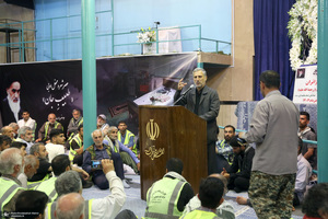 مراسم عزاداری کاروان پیاده استان گیلان در حسینیه جماران