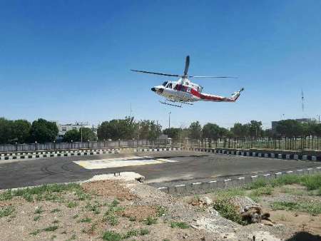 انتقال2 مصدوم  تصادف  جاده اشتهارد توسط بالگرد اورژانس البرز