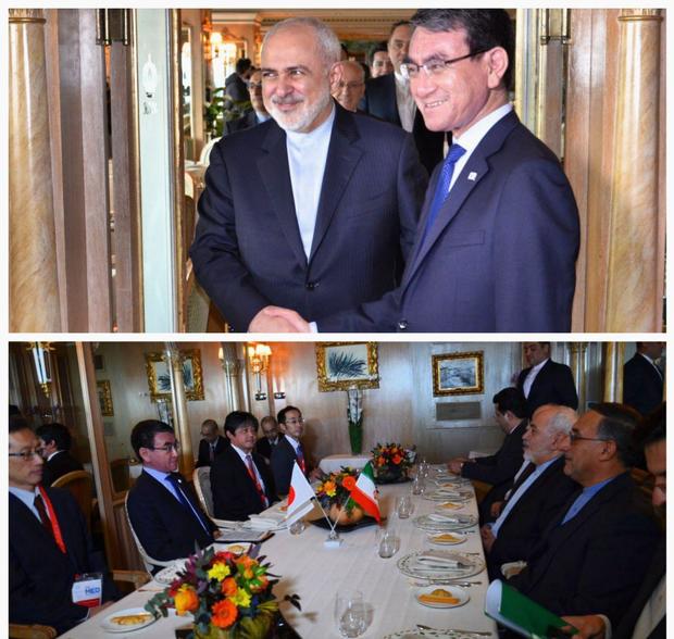 دیدار و گفت و گوی برجامی ظریف با وزیر خارجه ژاپن
