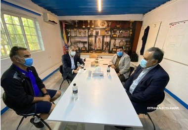  جلسه مددی و خلیل‌زاده با فکری پیش از تمرین استقلال + عکس
