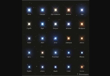 ۲۵ ستاره درخشان آسمان شب
