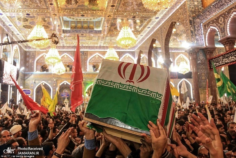 تشییع باشکوه شهیدان سردار قاسم سلیمانی و ابومهدی المهندس در کربلا و نجف