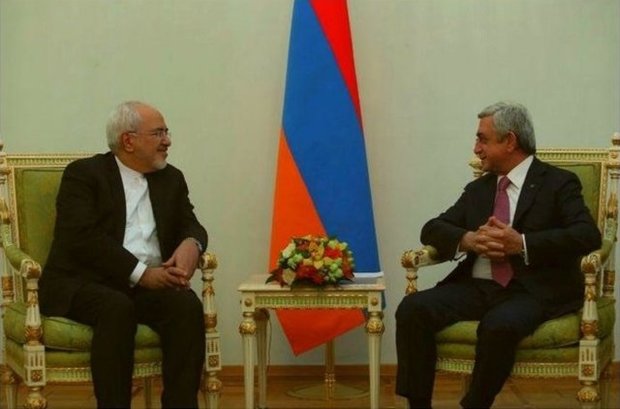 ظریف با رییس‌جمهور ارمنستان دیدار کرد