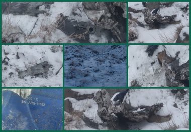 انهدام یک فروند موشک کروز در روستای جاسب + عکس