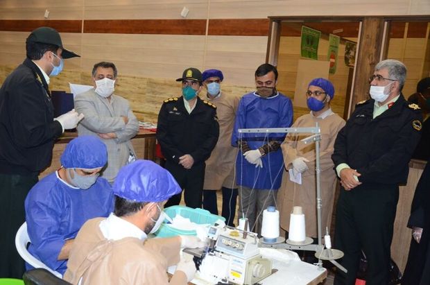 روزانه ۲۵۰۰ ماسک در کارگاه جهادی پلیس فارس تولید می‌شود