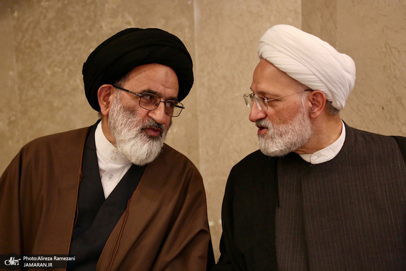 مراسم ختم مادر همسر حجت السلام ‌و المسلمین علی اکبر ناطق نوری و عباس آخوندی