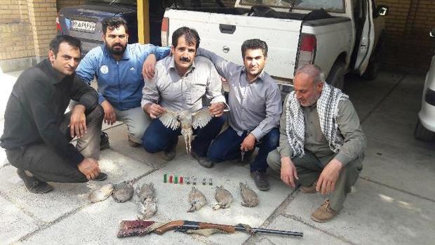 دستگیری 2 شکارچی غیرمجاز پرنده در شهرستان سلسله