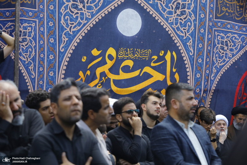 دسته عزاداری روز شهادت امام جعفر صادق (ع) با حضور آیت الله العظمی وحید خراسانی