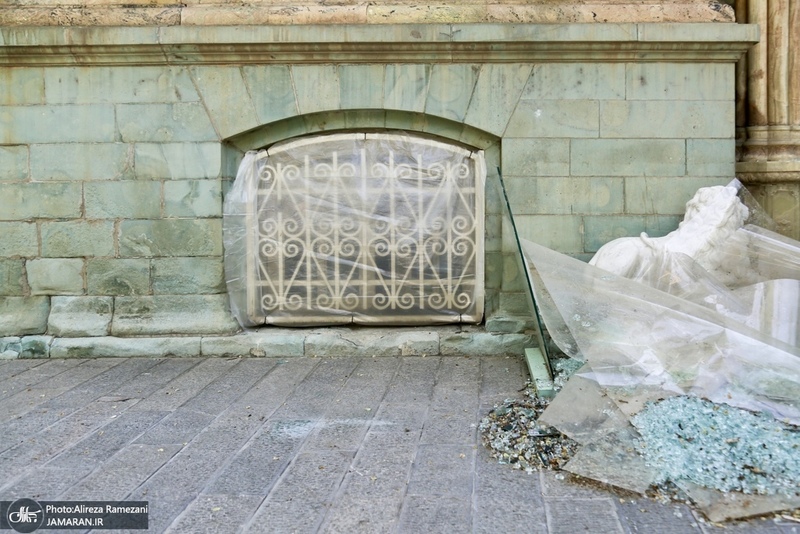 خسارات برجاى مانده از جنگ رمضان در كاخ سعد آباد